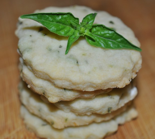 Basil Lime Shortbread With Basil Sprig