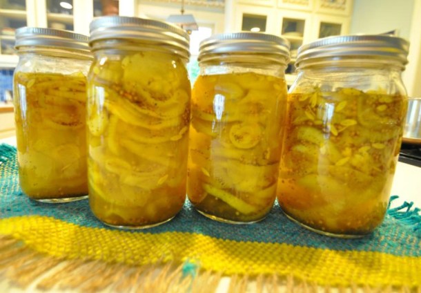 Jars of Cucumbers on the kitchen counter
