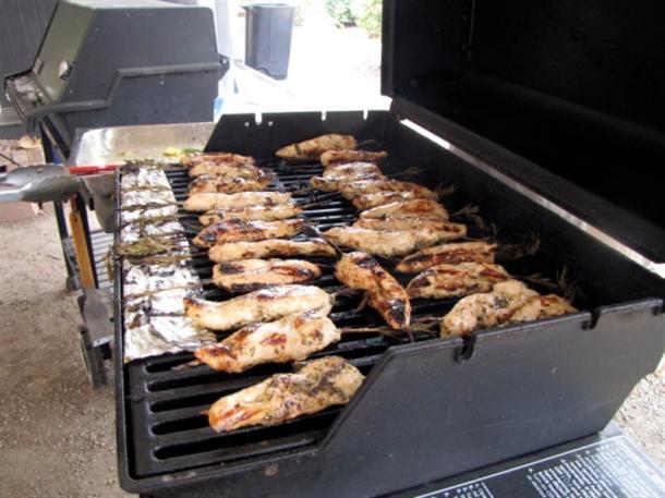 Rosemary Skewers on the Grill