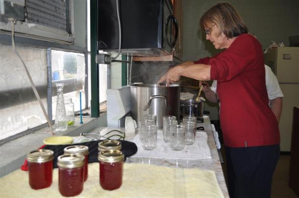Processed Jars of Pomegranate Jelly 