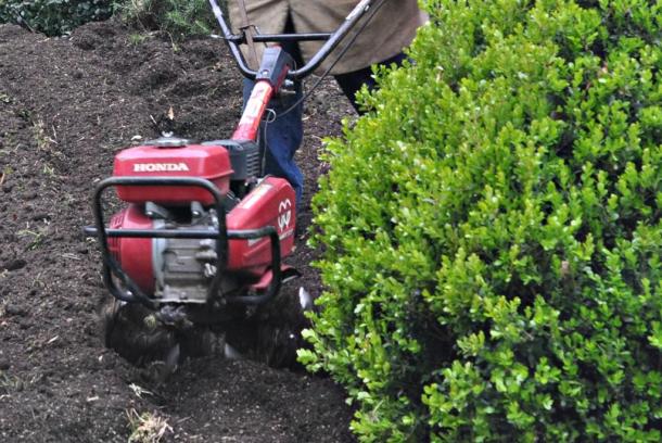 Rototilling Expanded Shale and Compost Into The New Garden Bed