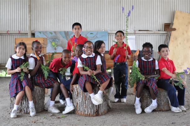 Third Graders At The Demonstration Garden From West Dallas Community School