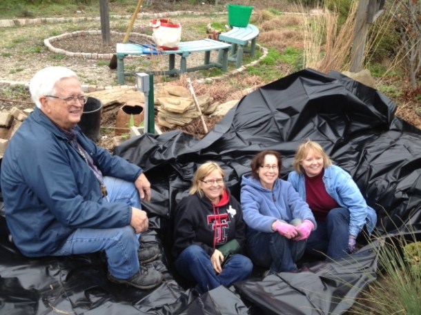 Dallas County Master Gardeners: Jim, Starla, Sue, and Michele  Taking A Rest After Digging the Pond
