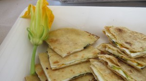 Squash blossom quesidilla