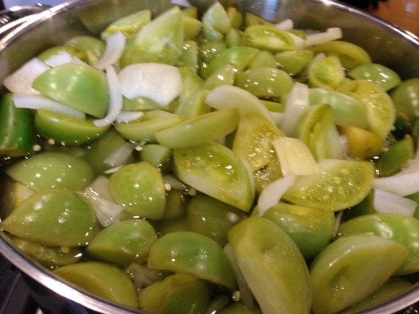 Tomatoes and Onions on the Stove!