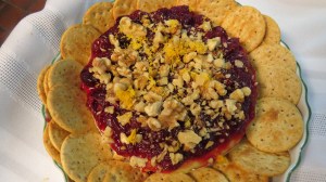 Baked Brie with Cranberry Sauce and Walnuts