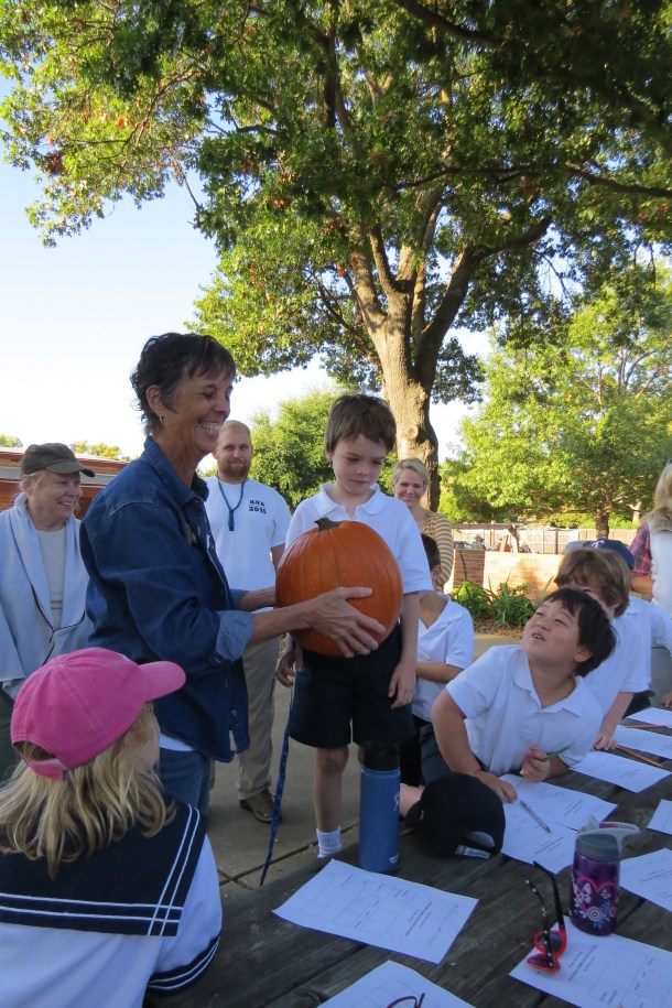 Episcopal School of Dallas field trip studying pumpkins 