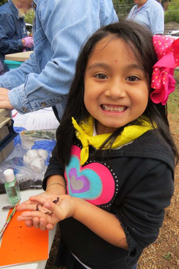 Lakewood, little girl vermicomposting